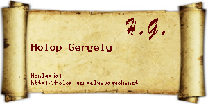 Holop Gergely névjegykártya